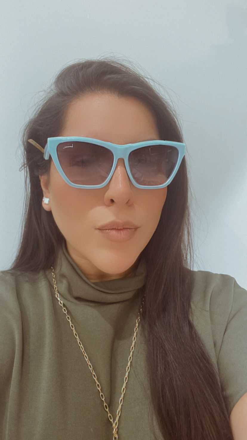 Óculos de Sol Cat-Eye Sky Blue - Larga Roupas