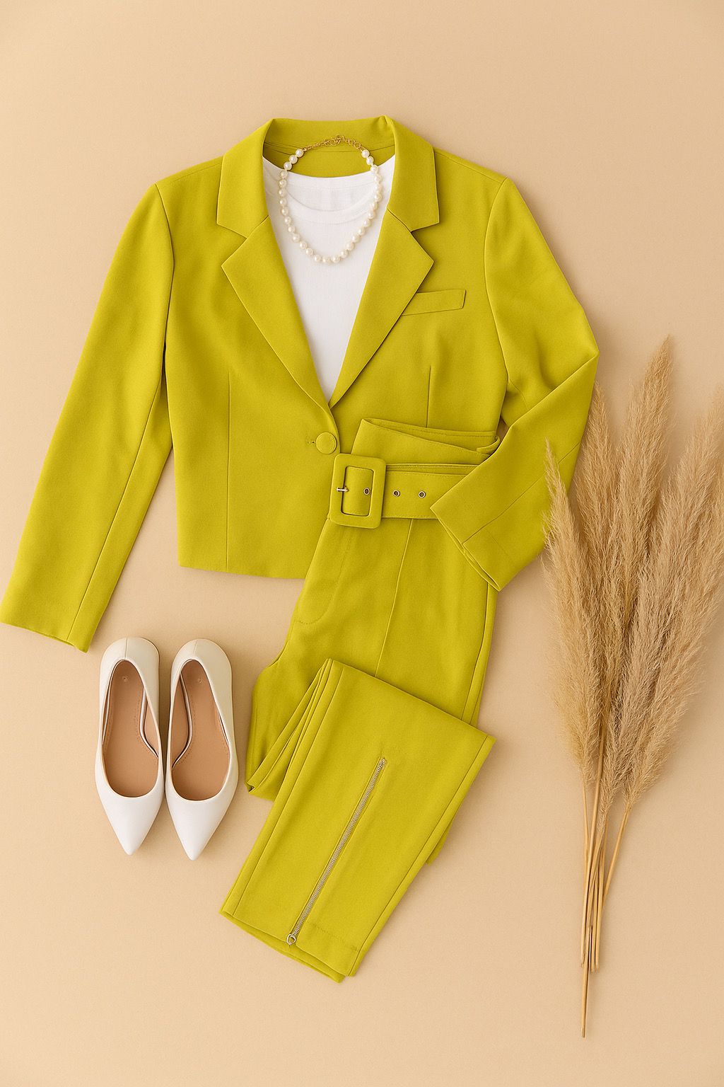 Conjunto Blazer Cropped e Calça Skinny - Larga Roupas