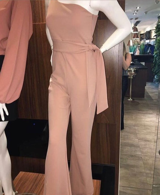 Macacão One Shoulder com Faixa Adriana Restum - Larga Roupas