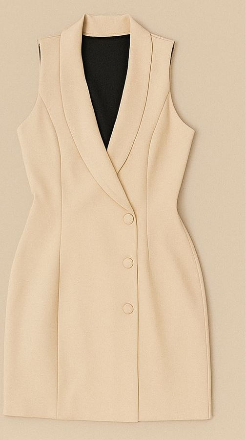 Vestido Blazer Nude Minimalista - Murau - Larga Roupas
